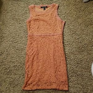 Flirty Rose Pink Lace Triple Bow Dress